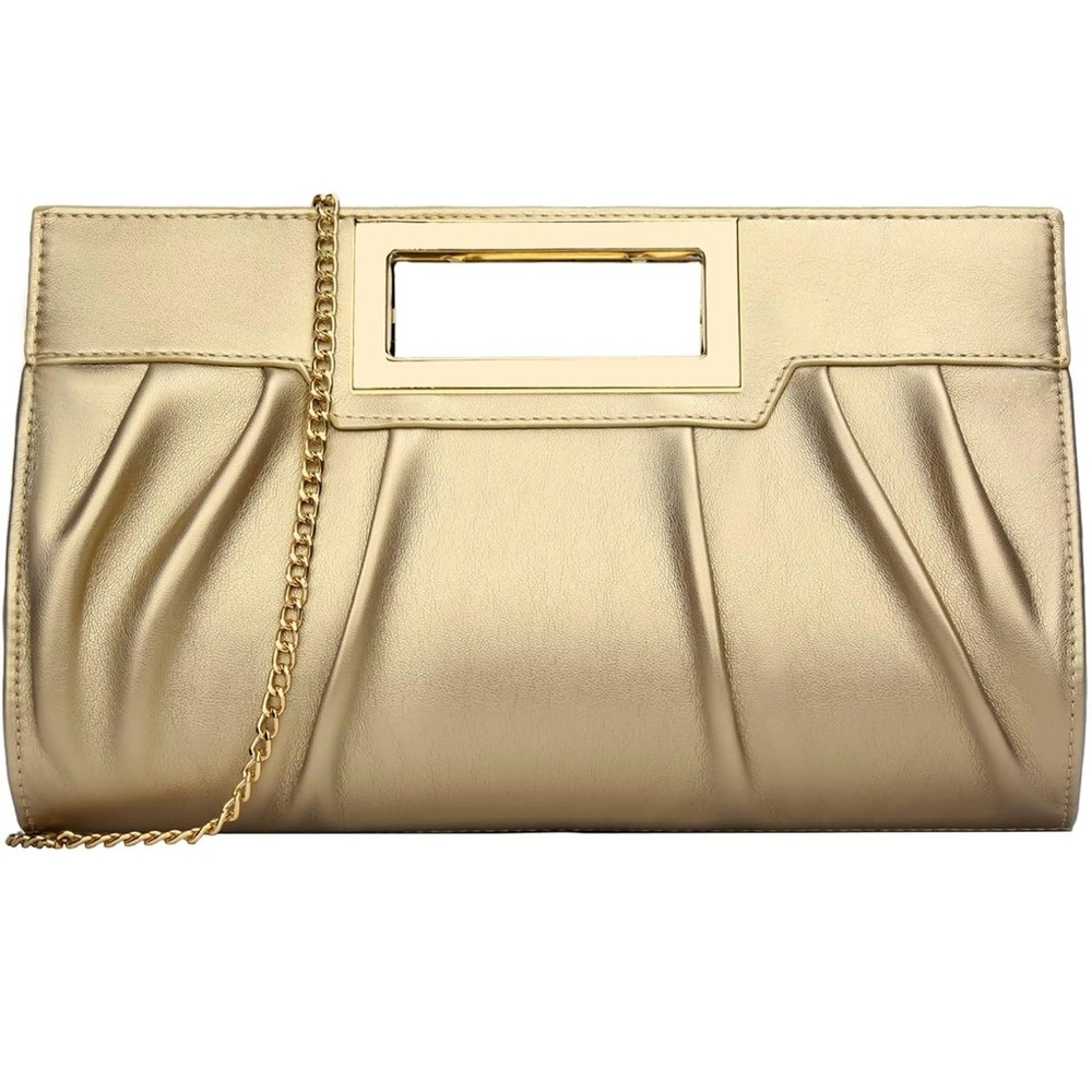 Gold elegant clutch (comes with chain for shoulder) purse.